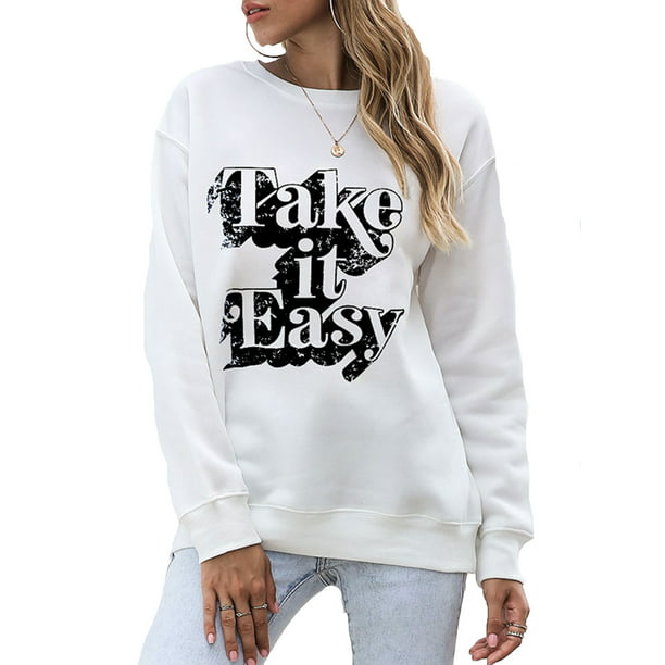 Women's Fashion Pullover Casual T-Shirts Blouse Print Tops Long Sleeve pretty